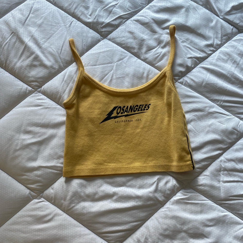 yellow crop tank top